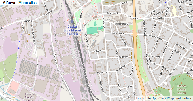 Alšova - mapa ulice
