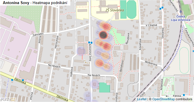 Antonína Sovy - mapa podnikání