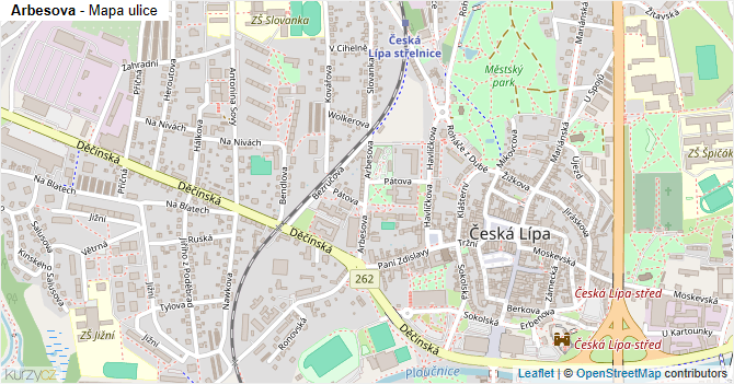 Arbesova - mapa ulice