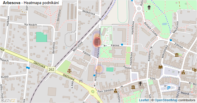 Arbesova - mapa podnikání