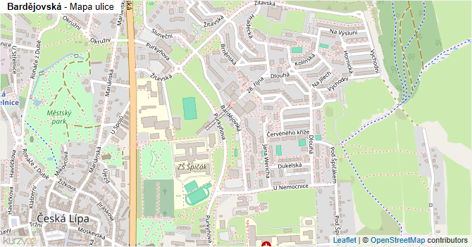 Bardějovská - mapa ulice