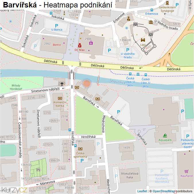Mapa Barvířská - Firmy v ulici.