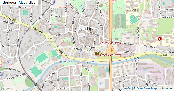 Berkova - mapa ulice