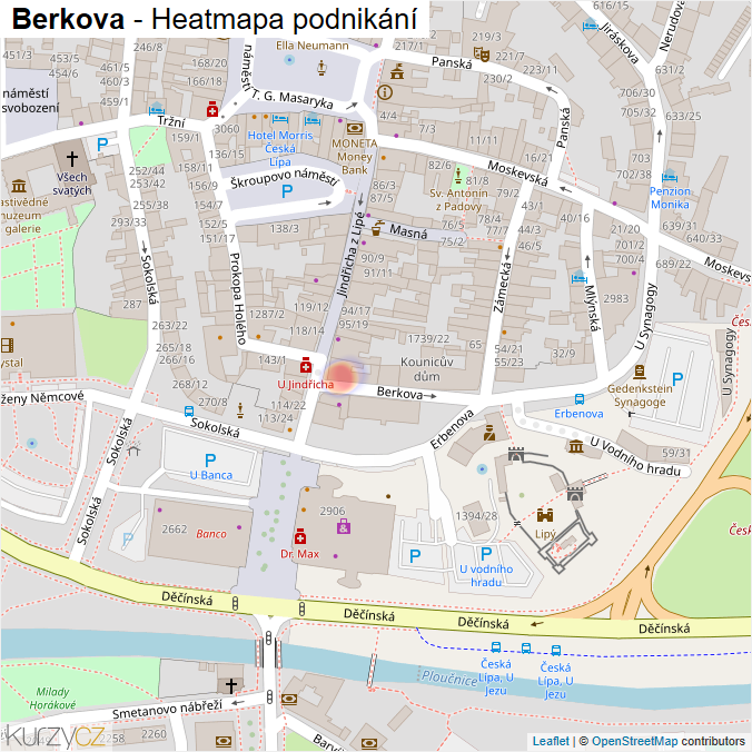 Mapa Berkova - Firmy v ulici.