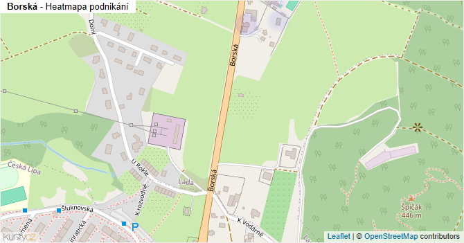 Borská - mapa podnikání