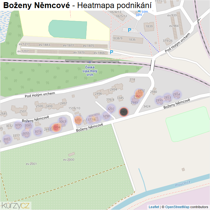 Mapa Boženy Němcové - Firmy v ulici.