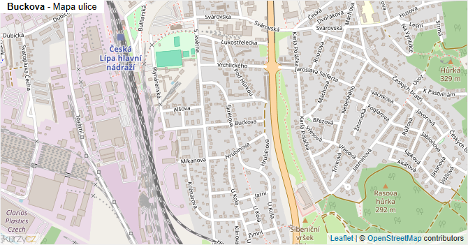 Buckova - mapa ulice