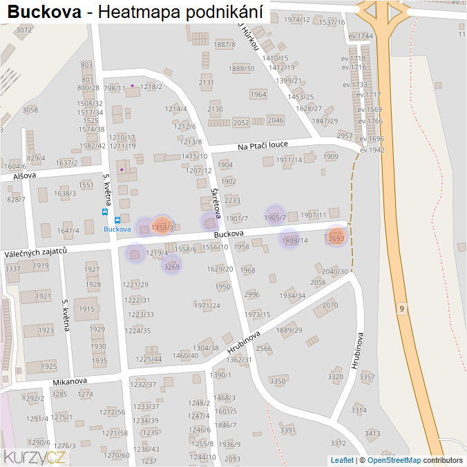 Mapa Buckova - Firmy v ulici.