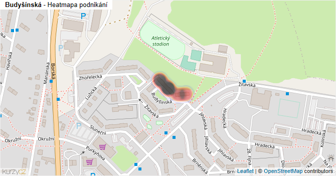 Budyšínská - mapa podnikání