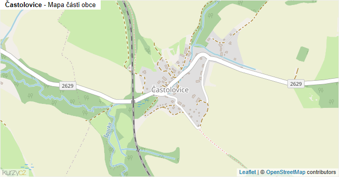 Častolovice - mapa části obce
