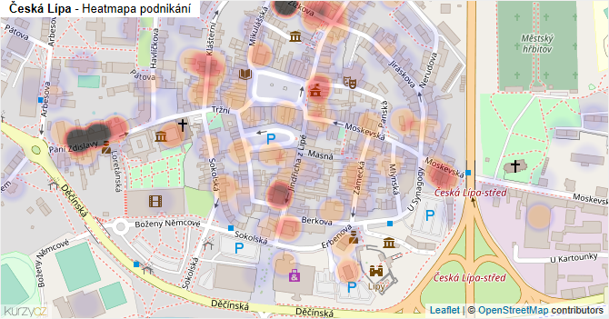 Česká Lípa - mapa podnikání