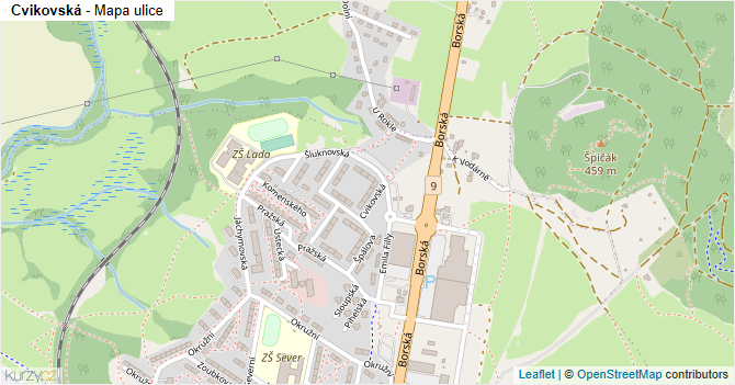 Cvikovská - mapa ulice