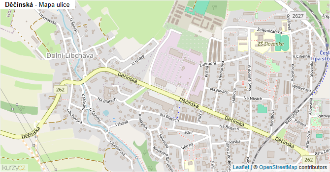 Děčínská - mapa ulice