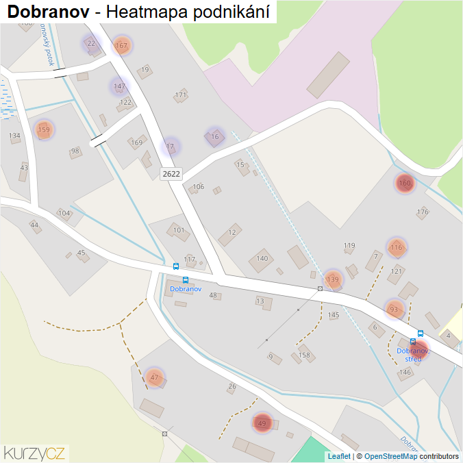 Mapa Dobranov - Firmy v části obce.