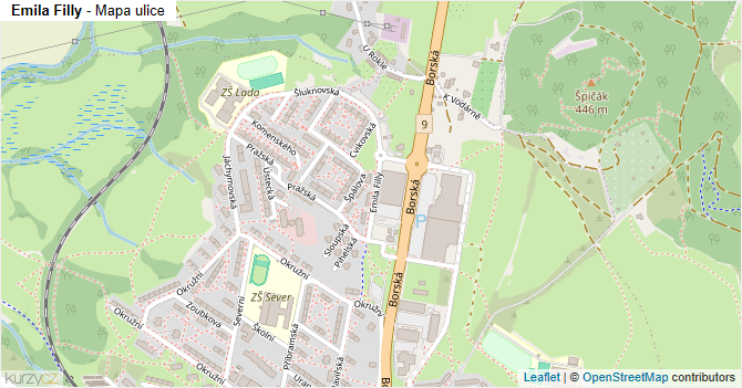 Emila Filly - mapa ulice