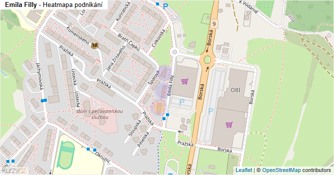 Emila Filly - mapa podnikání