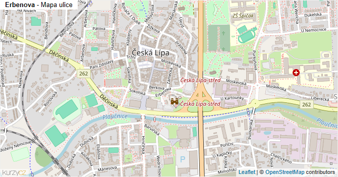Erbenova - mapa ulice