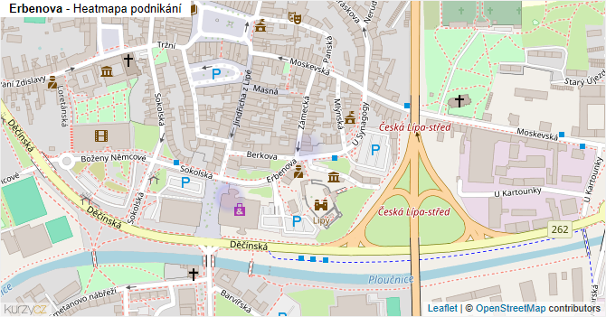 Erbenova - mapa podnikání
