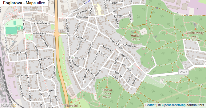 Foglarova - mapa ulice