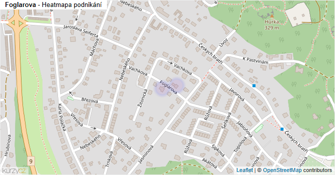 Foglarova - mapa podnikání