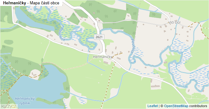 Heřmaničky - mapa části obce