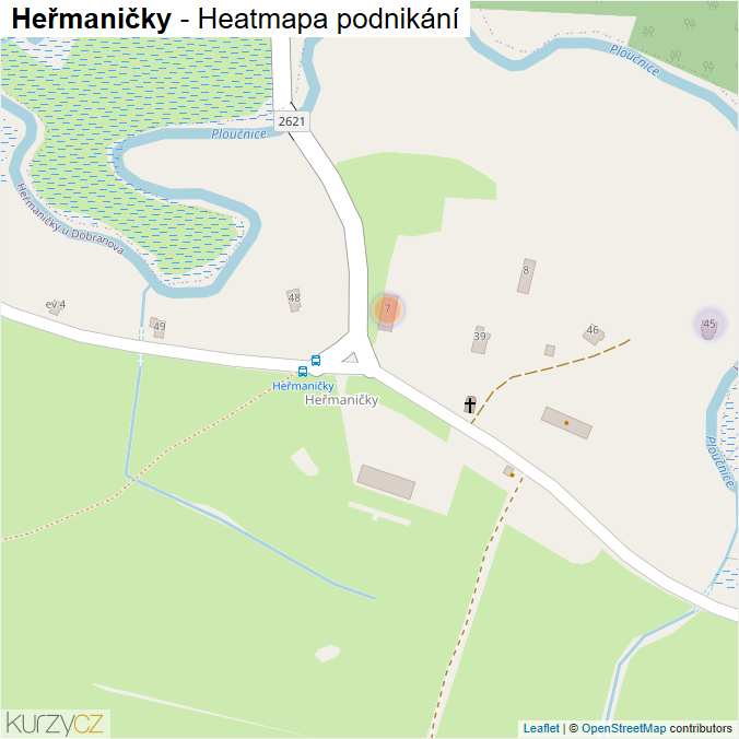 Mapa Heřmaničky - Firmy v části obce.