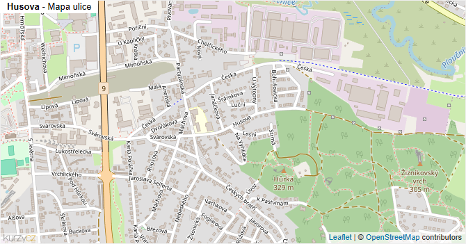 Husova - mapa ulice