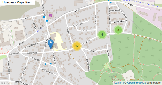 Husova - mapa firem