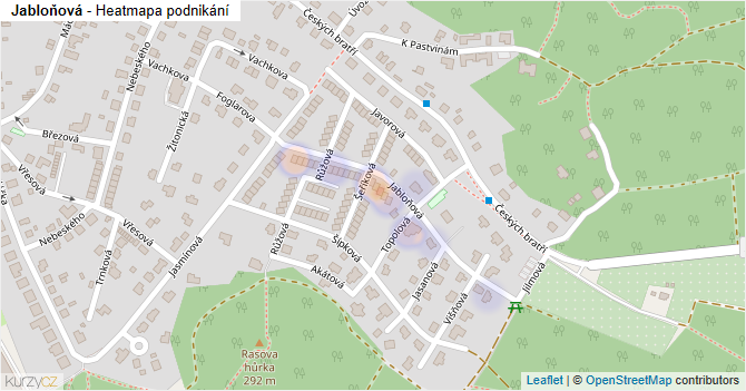 Jabloňová - mapa podnikání