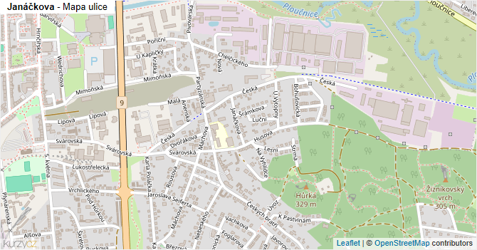 Janáčkova - mapa ulice