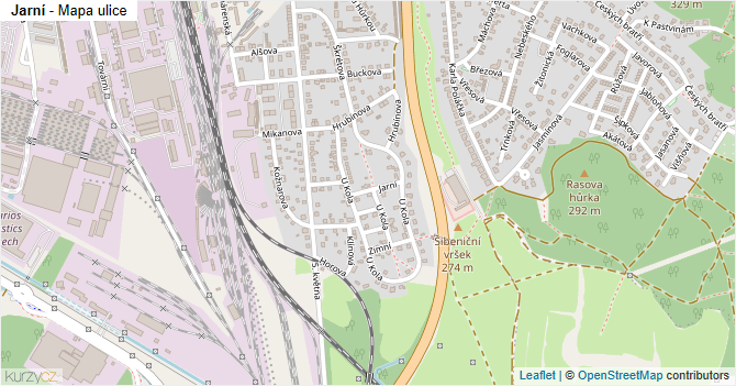 Jarní - mapa ulice