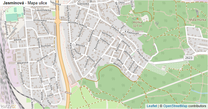 Jasmínová - mapa ulice