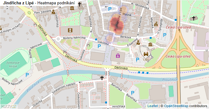 Jindřicha z Lipé - mapa podnikání