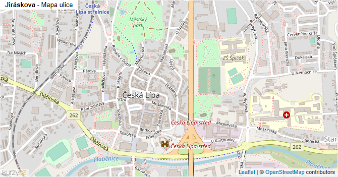 Jiráskova - mapa ulice