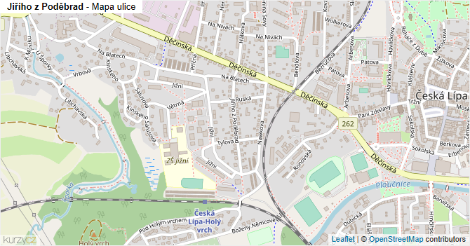 Jiřího z Poděbrad - mapa ulice