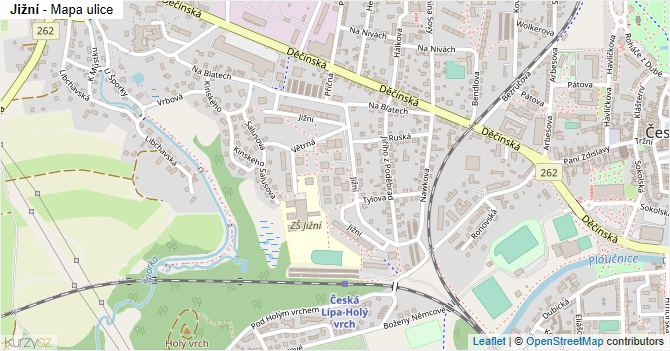 Jižní - mapa ulice