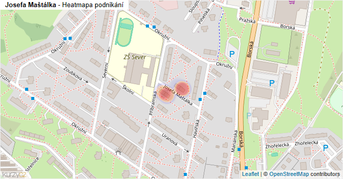 Josefa Maštálka - mapa podnikání