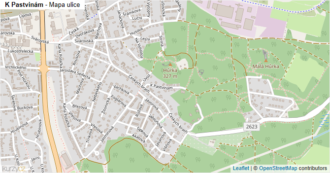 K Pastvinám - mapa ulice