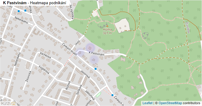 K Pastvinám - mapa podnikání