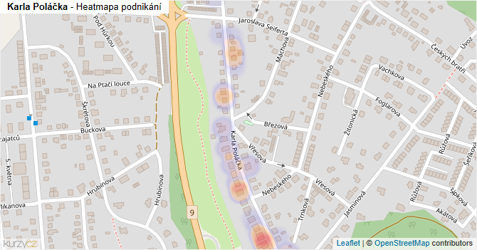 Karla Poláčka - mapa podnikání