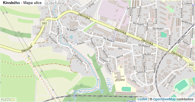 Kinského - mapa ulice