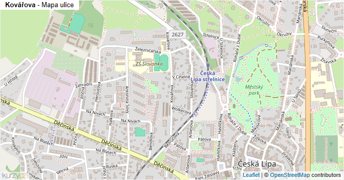 Kovářova - mapa ulice