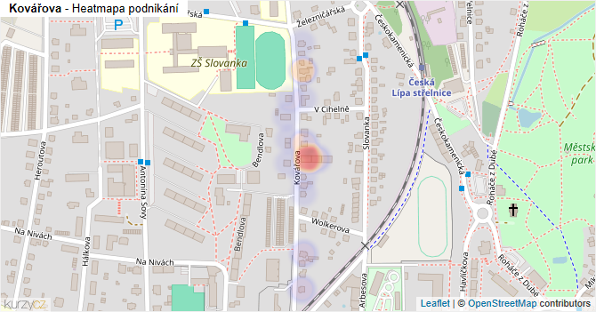 Kovářova - mapa podnikání