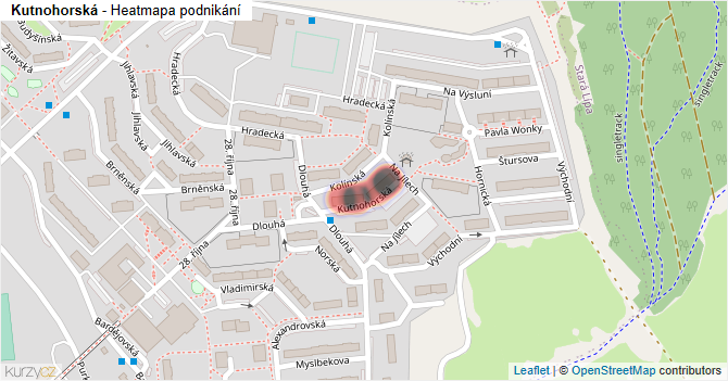 Kutnohorská - mapa podnikání