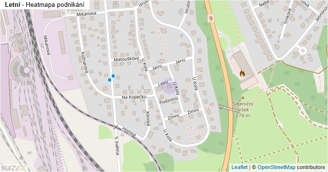 Letní - mapa podnikání