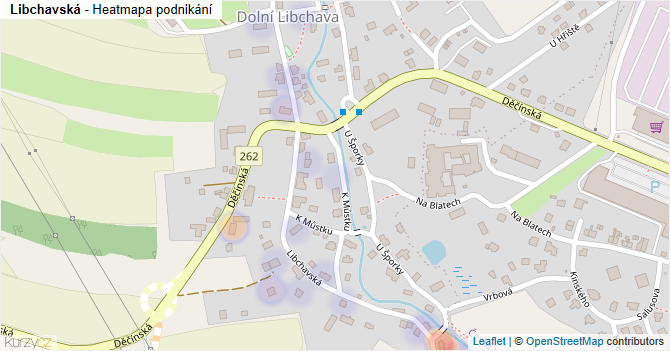 Libchavská - mapa podnikání