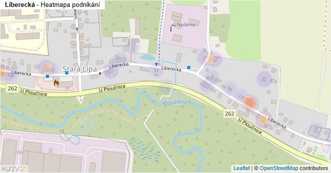 Liberecká - mapa podnikání