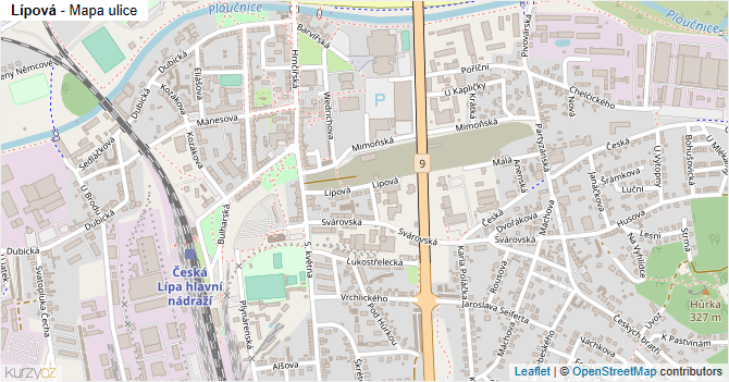 Lípová - mapa ulice