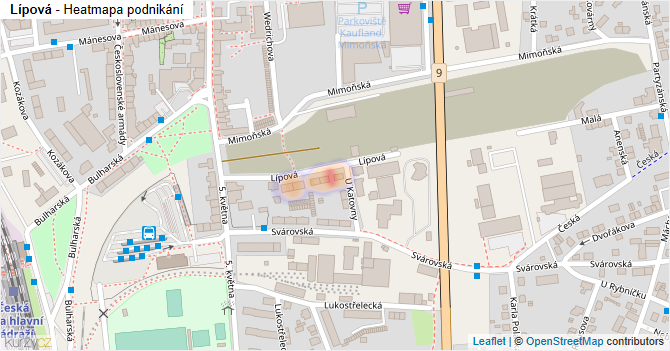Lípová - mapa podnikání