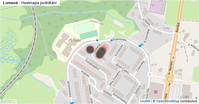 Lomená - mapa podnikání